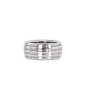 Kiotos - Luxe RVS Donut Cockring Fancy Met voelbare Groeven - Diameter 50 mm