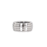 Kiotos - Luxe RVS Donut Cockring Fancy Met voelbare Groeven - Diameter 50 mm