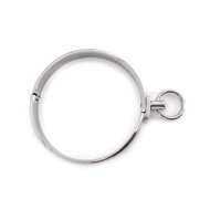 Kiotos - RVS Collar Solid Met Transparant Kristal voorzijde - Large - 13,5 cm