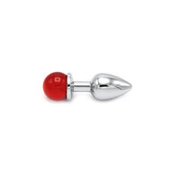 Kiotos - Aluminium Buttplug Met Glinsterende Ronde Siersteen - Rood