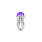 Kiotos - Aluminium Buttplug Met Glinsterende Ronde Siersteen - Paars