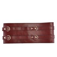 Liebe Seele - Wine Red Luxe en Exclusieve Lederen Taille Bondagecorset | Corsetriem - wijnrood - maat L