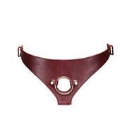 Wine Red Exclusief leren Strap-On Harnas