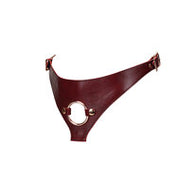 Wine Red Exclusief leren Strap-On Harnas