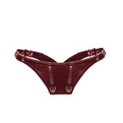 Wine Red Forced Orgasm Harnas Belt - gedwongen orgasme riem