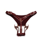 Wine Red Forced Orgasm Harnas Belt - gedwongen orgasme riem