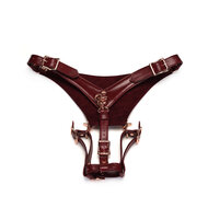 Wine Red Forced Orgasm Harnas Belt - gedwongen orgasme riem