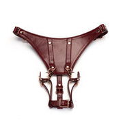 Wine Red Forced Orgasm Harnas Belt - gedwongen orgasme riem