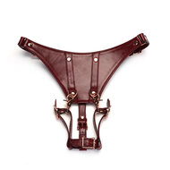 Wine Red Forced Orgasm Harnas Belt - gedwongen orgasme riem