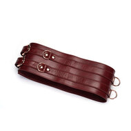 Liebe Seele - Wine Red Luxe en Exclusieve Lederen Taille Bondagecorset | Corsetriem - wijnrood - maat M