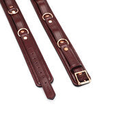 Liebe Seele - Wine Red leren dijboeien met rosé gouden hardware (2 maten beschikbaar) - exclusief en luxe - maat M/L