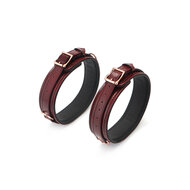 Liebe Seele - Wine Red leren dijboeien met rosé gouden hardware (2 maten beschikbaar) - exclusief en luxe - maat M/L