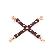 Liebe Seele - Wine Red Leren hogtie met clips | exclusief en luxe ontwerp - wijnrood