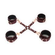 Liebe Seele - Wine Red Leren hogtie met clips | exclusief en luxe ontwerp - wijnrood