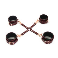 Liebe Seele - Wine Red Leren hogtie met clips | exclusief en luxe ontwerp - wijnrood