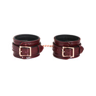 Liebe Seele - Wine Red leren enkelboeien met rosé gouden ketting | exclusief en luxe ontwerp - wijnrood