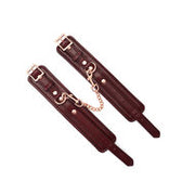 Liebe Seele - Wine Red leren enkelboeien met rosé gouden ketting | exclusief en luxe ontwerp - wijnrood