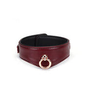 Liebe Seele - Wine Red Curved Collar Met leiband En hartvormig slot - Luxe ontwerp collar
