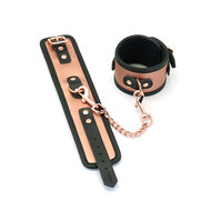 Liebe Seele - Rose Gold Memory Exclusieve Leren enkelboeien met voering van imitatiebont - rosé goud