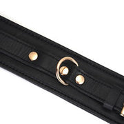 Liebe Seele - Dark Secret Exclusieve Lederen handboeien met goud metalen beslag - zwart/goud