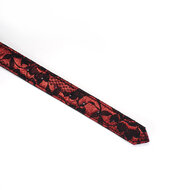 Liebe Seele - Victorian Garden Collar/Choker Smal - vegan vriendelijk - PU leer en kant - zwart/rood