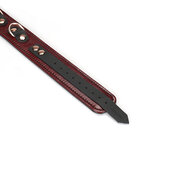 Wine Red leren halsband en rosé gouden leiband | exclusief en luxe ontwerp - wijnrood