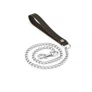 Wild Gent Bruine leren halsband met voering van imitatiebont en metalen riem | exclusief en luxe ontwerp