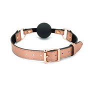 Liebe Seele - Rose Gold Memory - Exclusieve Siliconen Ball Gag met Lederen Band - rosé goud