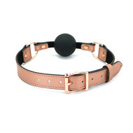 Liebe Seele - Rose Gold Memory - Exclusieve Siliconen Ball Gag met Lederen Band - rosé goud
