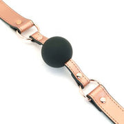 Liebe Seele - Rose Gold Memory - Exclusieve Siliconen Ball Gag met Lederen Band - rosé goud