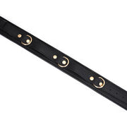 Liebe Seele - Dark Secret Exclusieve Lederen dijbeen boeien met goud metalen beslag - zwart/goud - maat M/L