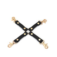 Liebe Seele - Dark Secret Exclusieve Lederen Hogtie Bondagehulp met goud metalen beslag - zwart/goud
