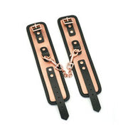 Liebe Seele - Rose Gold Memory - Exclusieve Leren polsboeien met voering van imitatiebont - rosé goud