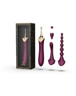 ZALO - Verwarmde Pinpoint Clitoris Vibrator Bess 2 met extra opzetstukken - paars