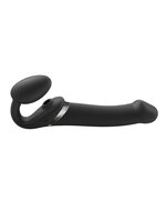 Strap-On-Me Vibrerende Strapless Voorbinddildo met luchtdruk stimulatie - zwart - maat L