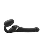 Strap-On-Me Vibrerende Strapless Voorbinddildo met luchtdruk stimulatie - zwart - maat S