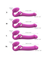 Strap-On-Me Vibrerende Strapless Voorbinddildo met luchtdruk stimulatie - roze - maat XL