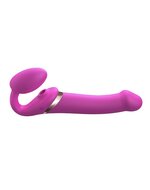 Strap-On-Me Vibrerende Strapless Voorbinddildo met luchtdruk stimulatie - roze - maat L