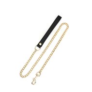 Liebe Seele - Dark Secret - Exclusieve Curved Collar Met Leiband En Gouden Hardware - Zwart/Goud