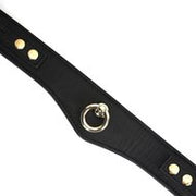 Liebe Seele - Dark Secret - Exclusieve Curved Collar Met Leiband En Gouden Hardware - Zwart/Goud