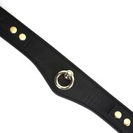 Liebe Seele - Dark Secret - Exclusieve Curved Collar Met Leiband En Gouden Hardware - Zwart/Goud