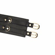 Liebe Seele - Dark Secret Luxe Lederen Taille Bondagecorsetriem - zwart met gouden hardware - maat S