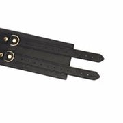 Liebe Seele - Dark Secret Luxe Lederen Taille Bondagecorsetriem - zwart met gouden hardware - maat L