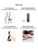 Strap-On-Me Vibrerende Strapless Voorbinddildo met luchtdruk stimulatie - zwart - maat XL
