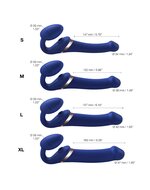 Strap-On-Me Vibrerende Strapless Voorbinddildo met luchtdruk stimulatie - paars - maat S