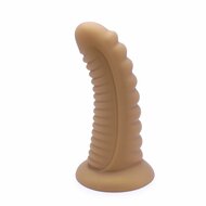 Kiotos Ribbed Penis XL Shinny Flesh Suction Dildo - Amazing Shinny Gold/Flesh Silicone - 8 cm diameter x 30 cm lang