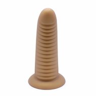 Kiotos Ribbed Penis XL Shinny Flesh Suction Dildo - Amazing Shinny Gold/Flesh Silicone - 8 cm diameter x 30 cm lang