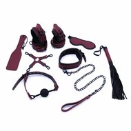 Kiotos - Luxe Bondageset Met Opbergtas - Bordeauxrood/Zwart