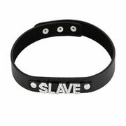 Kiotos - Luxe PU Leren Collar Met naamplaatje SLAVE