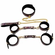 Kiotos - BDSM Set 3-delig Met Reptielenprint - Goud/Roze